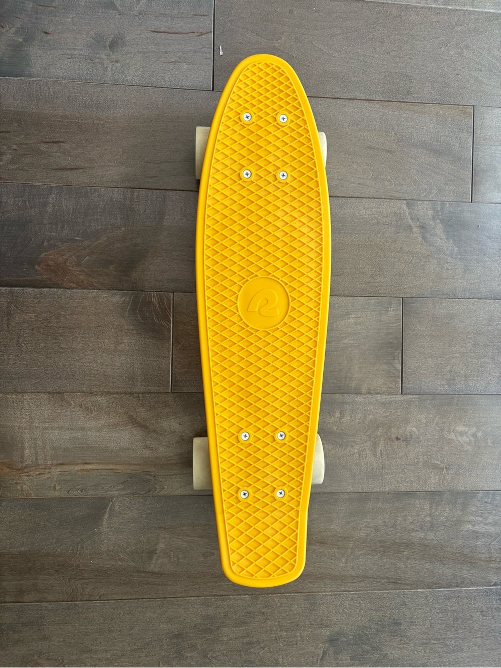 Bright Yellow Plastic Cruiser Skateboard